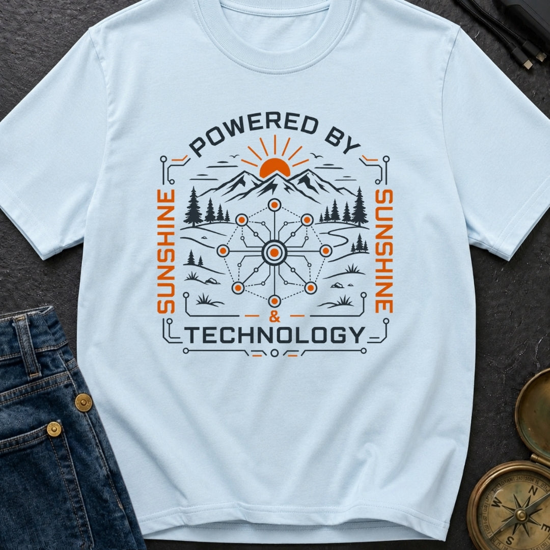 Powered By Sunshine And Technology - T-Shirt