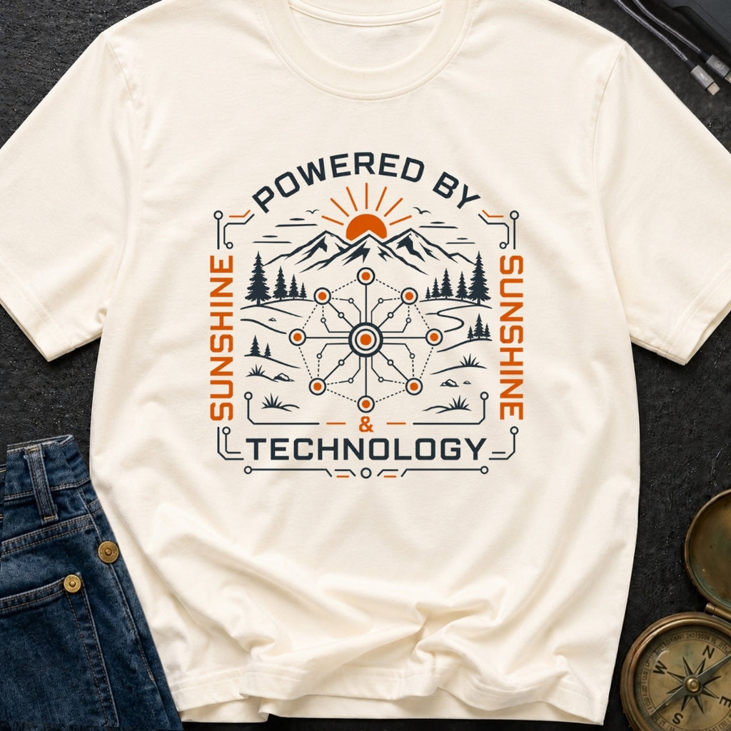 Powered By Sunshine And Technology - T-Shirt