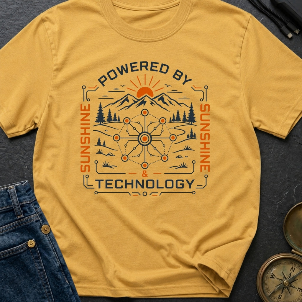 Powered By Sunshine And Technology - T-Shirt