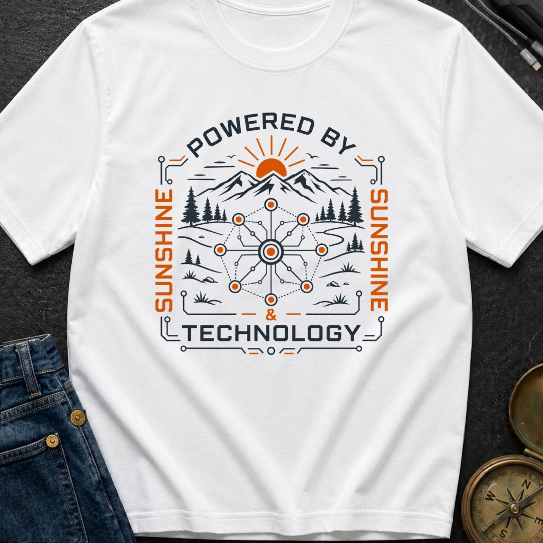 Powered By Sunshine And Technology - T-Shirt