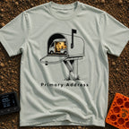 My Permanent Address - T-Shirt in Bay - An illustration of an open rural mailbox on a wooden post, with a camper van...