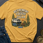 Retirement Runs On Coffee And Solar - T-Shirt