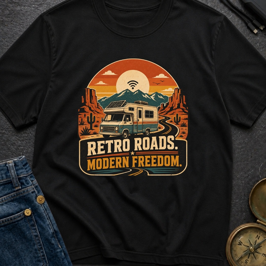 Retro Roads Modern Freedom - T-Shirt