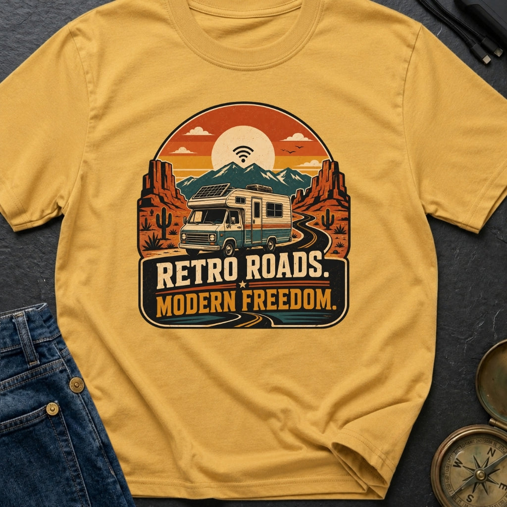 Retro Roads Modern Freedom - T-Shirt