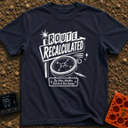 No Map Just Vibes - T-Shirt in Navy - A black and white illustration of a retro roadside sign reading "ROUTE...