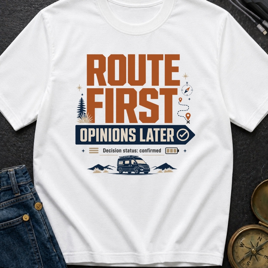 Route First Opinions Later - T-Shirt