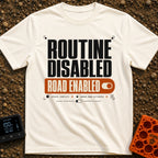 Road Mode Activated - T-Shirt in Ivory - A text-based graphic styled like a digital settings menu, featuring large black...