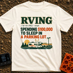 Recreational Spending Vehicle - T-Shirt in Ivory - A graphic displaying a dictionary definition for "RVING" that reads...