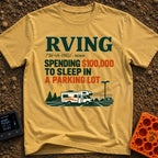 Recreational Spending Vehicle - T-Shirt in Mustard - A graphic displaying a dictionary definition for "RVING" that reads...