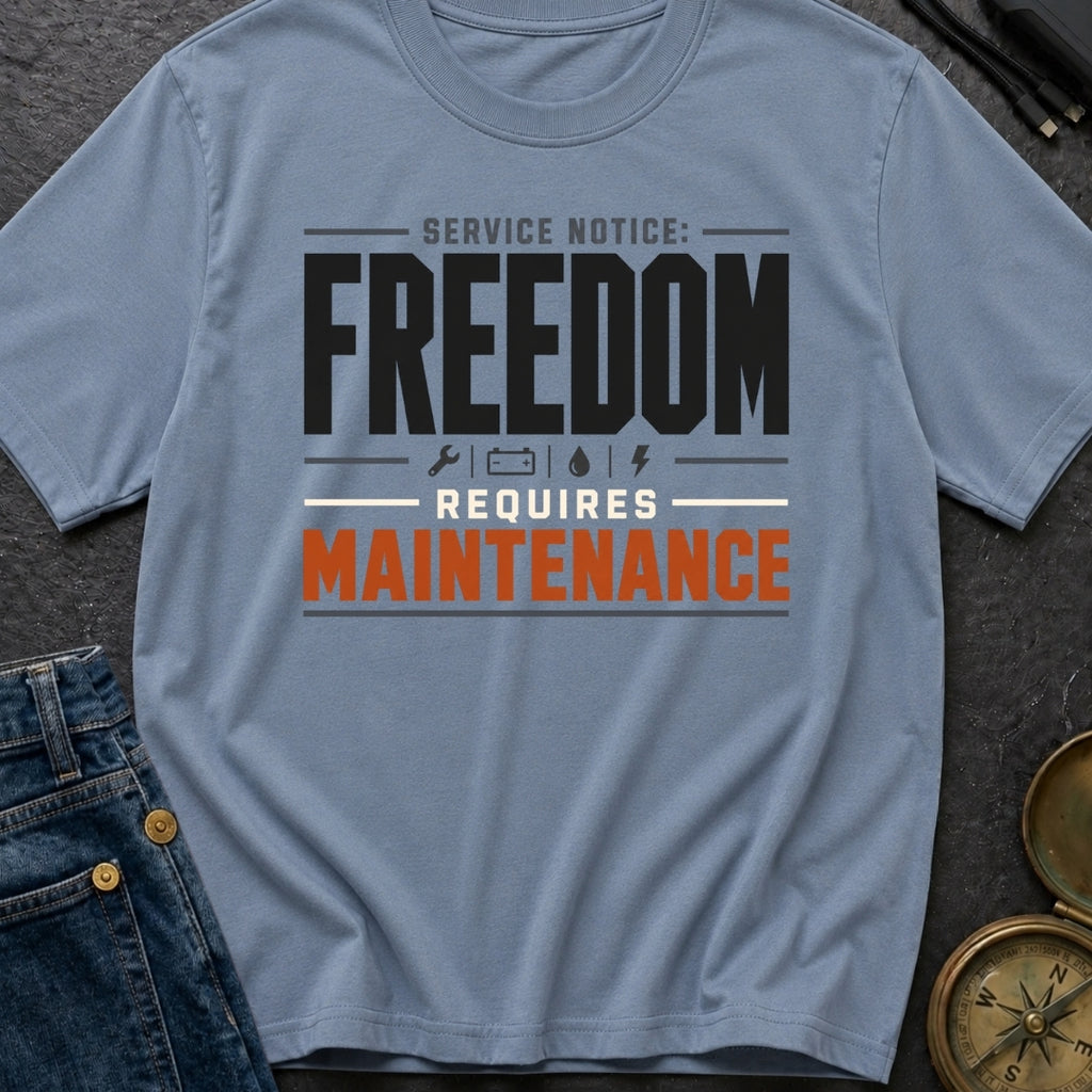 Service Notice Freedom Requires Maintenance - T-Shirt