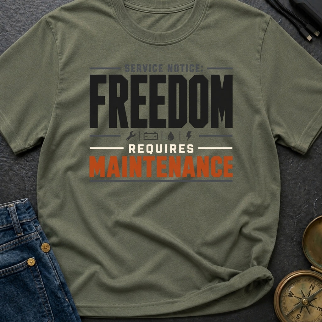 Service Notice Freedom Requires Maintenance - T-Shirt