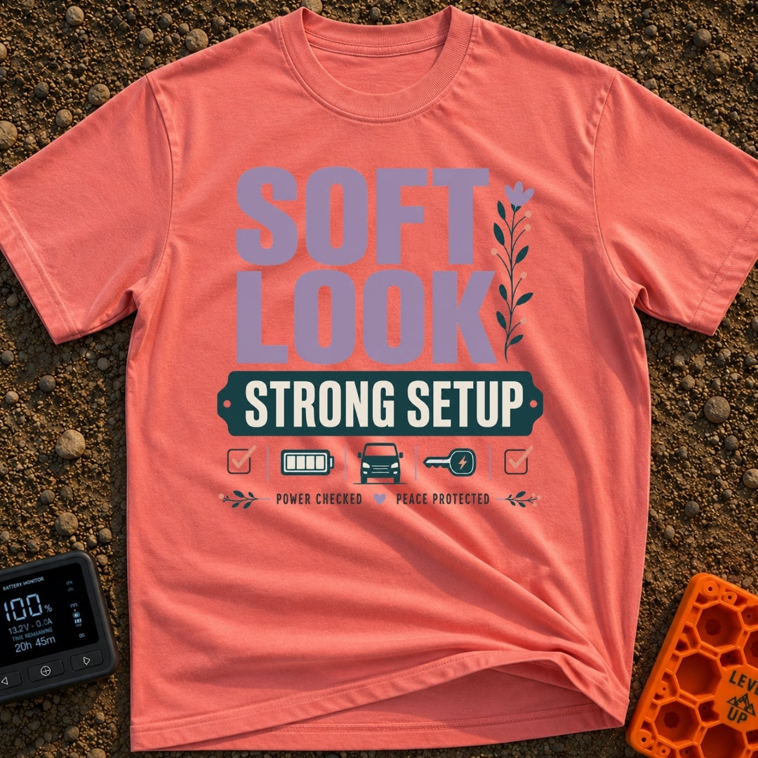 Soft Look Hard Wired - T-Shirt in Watermelon - The design features the text "SOFT LOOK" in large purple letters beside a...