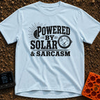 Solar Powered Snark - T-Shirt in Chambray - A distressed typography design reading "POWERED BY SOLAR & SARCASM" featuring...
