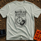 Solar Farmers Almanac - T-Shirt in Bay - A black-and-white vintage-style illustration showing a round weather barometer...