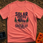 Solar Powered Socially Tired - T-Shirt in Watermelon - A graphic featuring the text "SOLAR POWERED AND SOCIALLY TIRED"...
