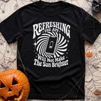 Solar Power Nap - T-Shirt in Black - A white graphic featuring a smartphone displaying a battery icon in the center of a...