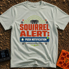 Squirrel Push Notification - T-Shirt in Bay - A graphic featuring the top half of a dog's face peering over the large...