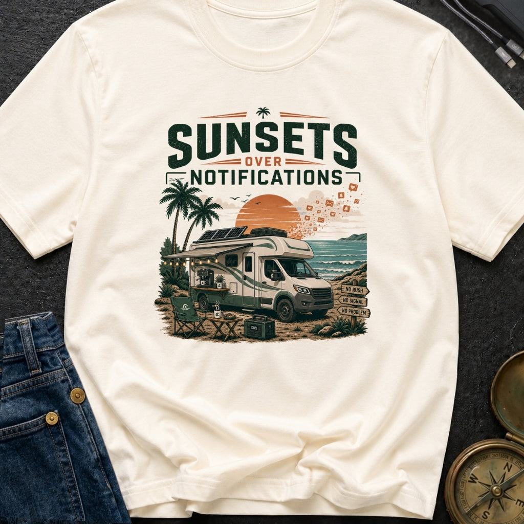 Sunsets Over Notifications - T-Shirt