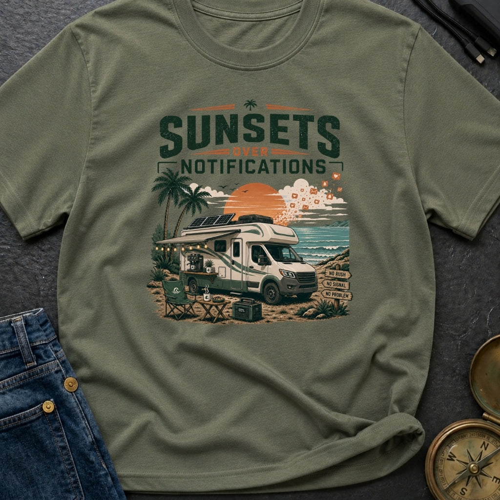 Sunsets Over Notifications - T-Shirt