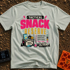 Tactical Snack Reserve - T-Shirt in Bay - The artwork features the bold text "Tactical Snack Reserve" above a cooler...
