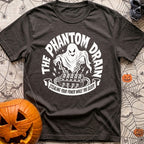 My Amps Are Ghosting - T-Shirt in Graphite - A white illustration on a black background depicting a ghost hovering its...
