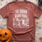 Not Cool Man - T-Shirt in Brick - A distressed, vintage horror movie poster style illustration showing a cowering vampire...