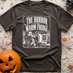 Not Cool Man - T-Shirt in Graphite - A distressed, vintage horror movie poster style illustration showing a cowering...