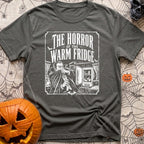 Not Cool Man - T-Shirt in Pepper - A distressed, vintage horror movie poster style illustration showing a cowering...