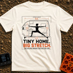 Stretch Your Square Footage - T-Shirt in Ivory - A schematic diagram showing the cross-section of a camper van with...