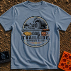 Trail Torque Club - T-Shirt in Blue Jean - A circular graphic featuring a 4x4 vehicle on a mountain dirt trail,...