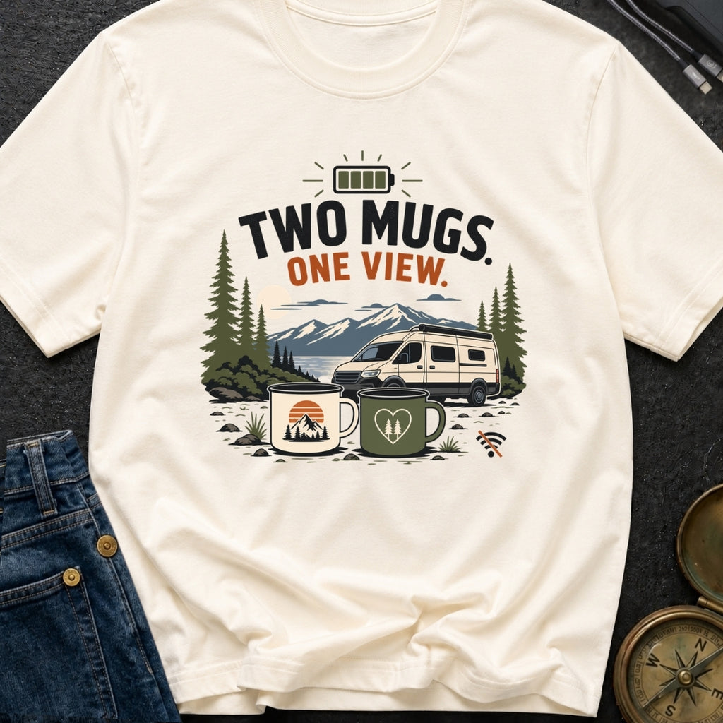 Two Mugs One View - T-Shirt