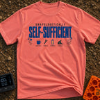 Unplugged And Unbothered - T-Shirt in Watermelon - The design features the text "UNAPOLOGETICALLY SELF-SUFFICIENT"...