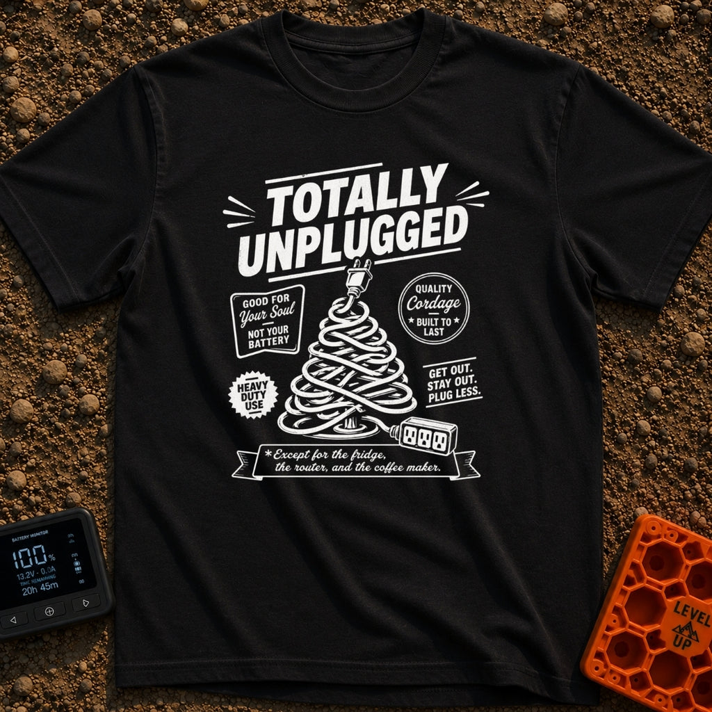 Connected To The Disconnect - T-Shirt in Black - A graphic illustration of an electrical cord coiled into the shape of a...