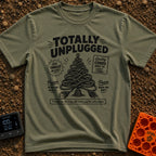 Connected To The Disconnect - T-Shirt in Moss - A graphic illustration of an electrical cord coiled into the shape of a...
