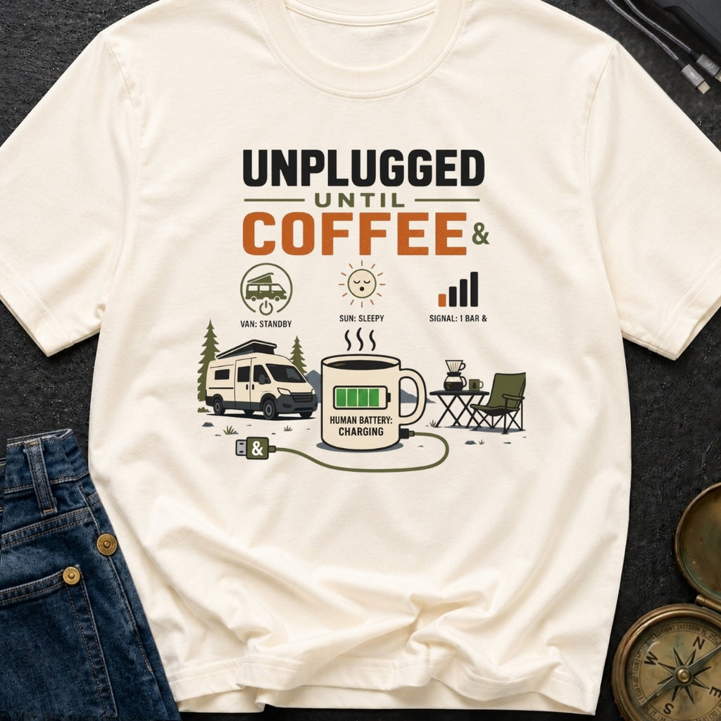 Unplugged Until Coffee - T-Shirt