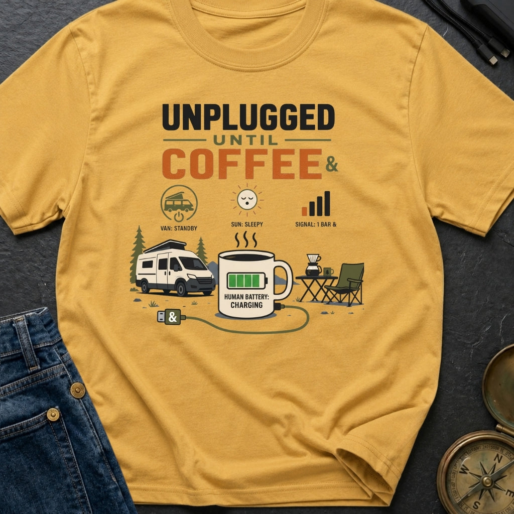 Unplugged Until Coffee - T-Shirt