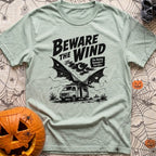 Suckers For Shade - T-Shirt in Bay - A black and white illustration of a camper van parked in a desert at night under a...