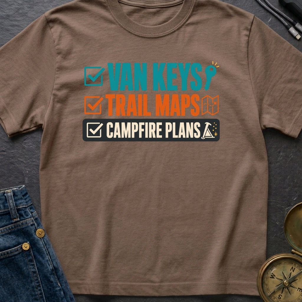 Keys Maps Campfire Plans - T-Shirt