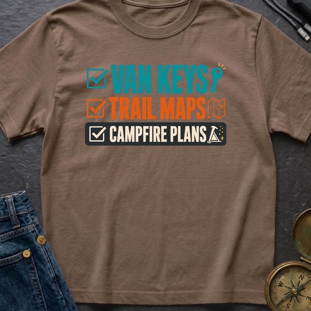 Keys Maps Campfire Plans - T-Shirt