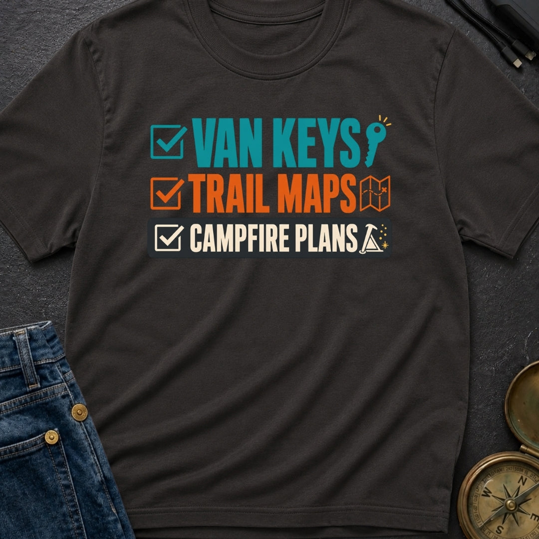 Keys Maps Campfire Plans - T-Shirt