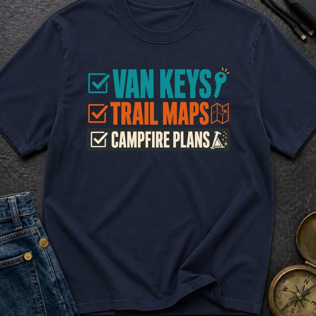 Keys Maps Campfire Plans - T-Shirt