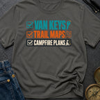 Keys Maps Campfire Plans - T-Shirt