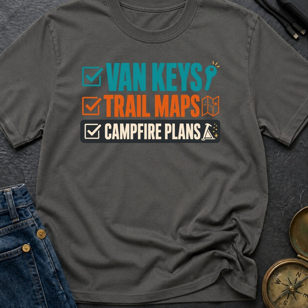 Keys Maps Campfire Plans - T-Shirt