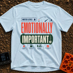 Emotional Support Tank - T-Shirt in Chambray - A graphic design featuring the text "WATER LEVEL: EMOTIONALLY IMPORTANT"...