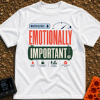 Emotional Support Tank - T-Shirt in White - A graphic design featuring the text "WATER LEVEL: EMOTIONALLY IMPORTANT"...