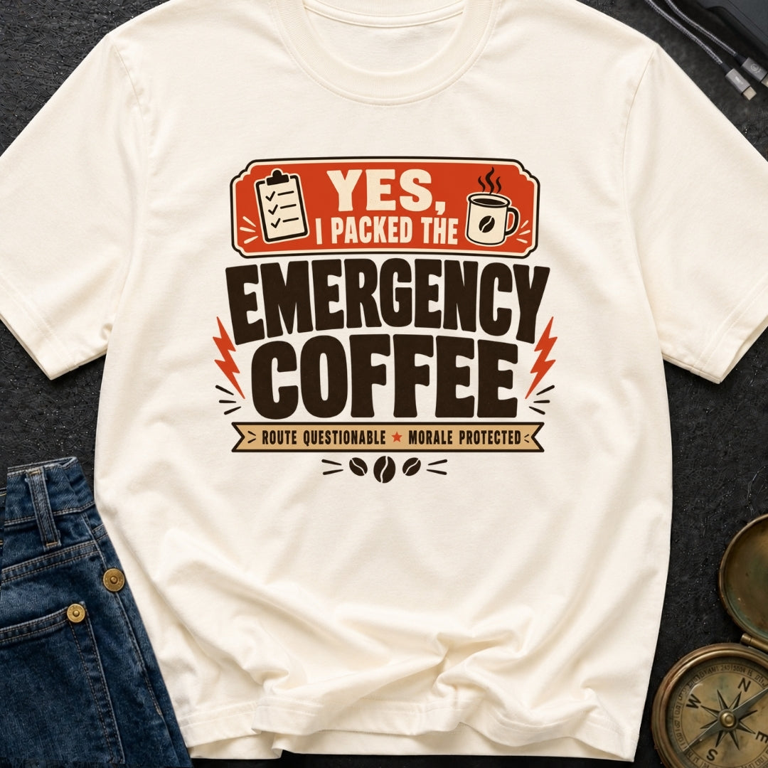 Caffeine Check, Adventure Ready - T-Shirt