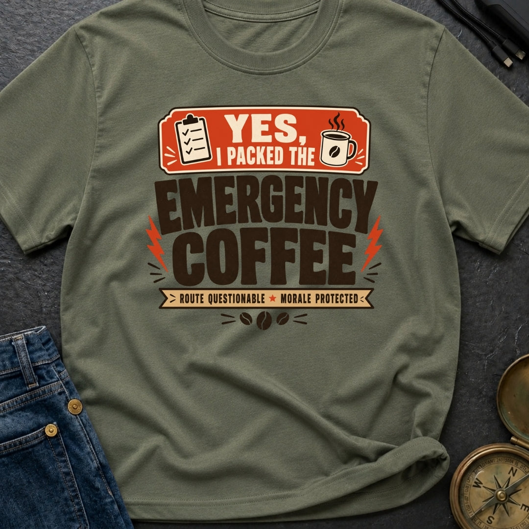 Caffeine Check, Adventure Ready - T-Shirt