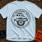 Zero Chill Club - T-Shirt in Chambray - A circular badge illustration showing the front half of a camper van and a large...