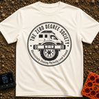 Zero Chill Club - T-Shirt in Ivory - A circular badge illustration showing the front half of a camper van and a large...