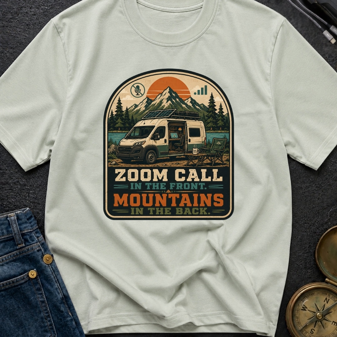 Zoom Front Mountains Back - T-Shirt